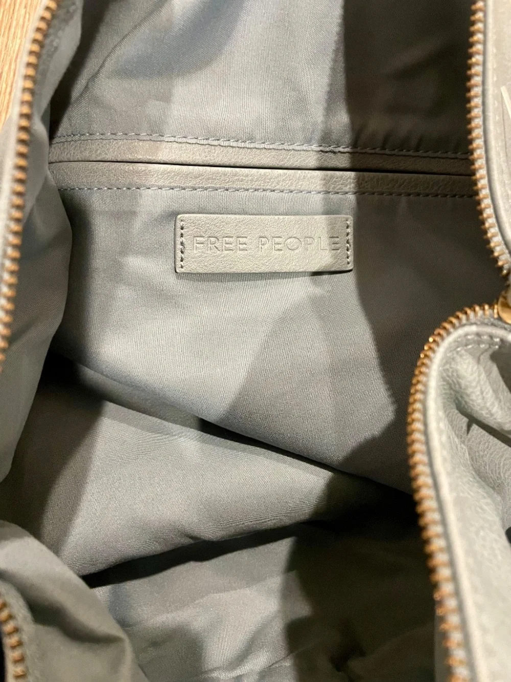 Free People Large Slouchy Hobo Shoulder Bag Gray Sage Vegan Leather NWOT